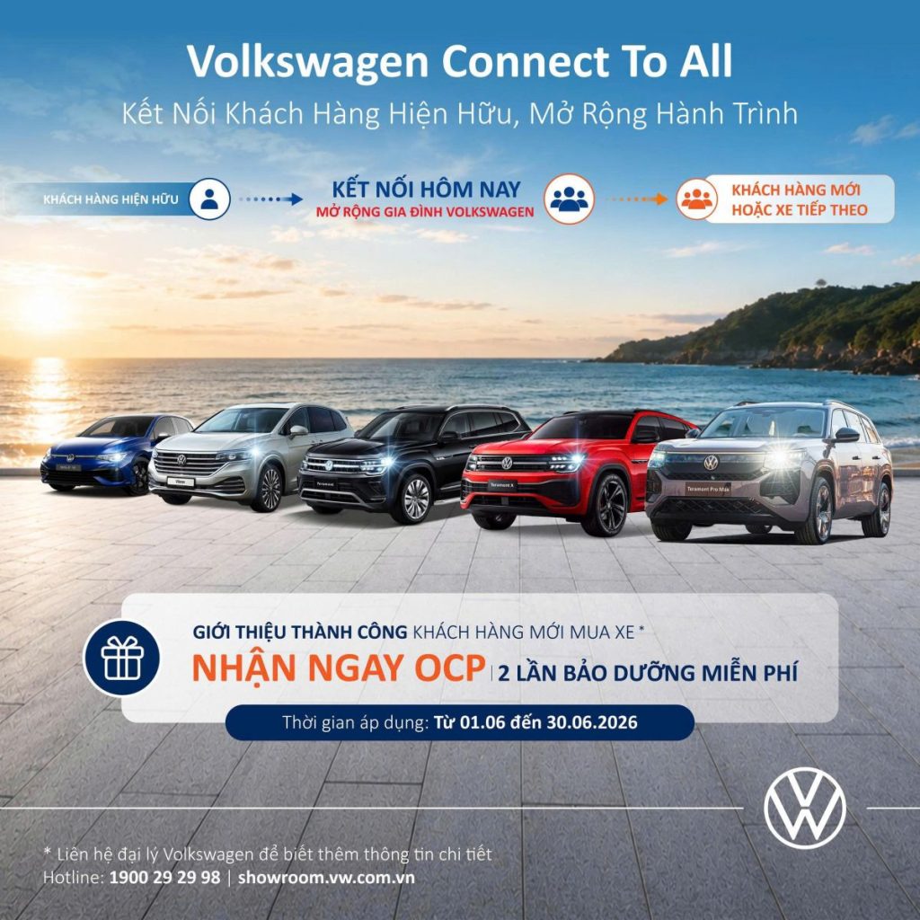 Volkswagen Connect To All 2026 - Giới thiệu khách hàng mới nhận 2 lần bảo dưỡng OCP miễn phí
