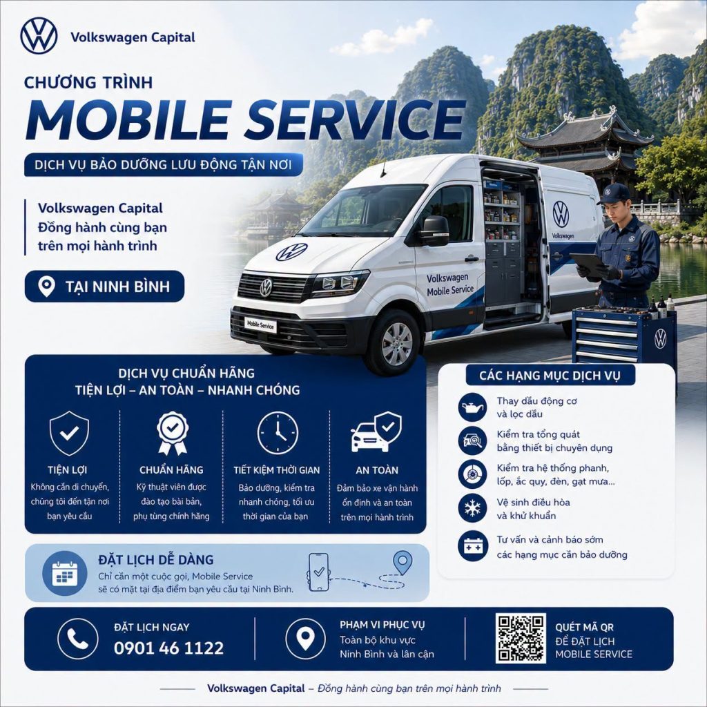 Mobile Service Volkswagen Capital thực hiện bảo dưỡng lưu động tại Ninh Bình.