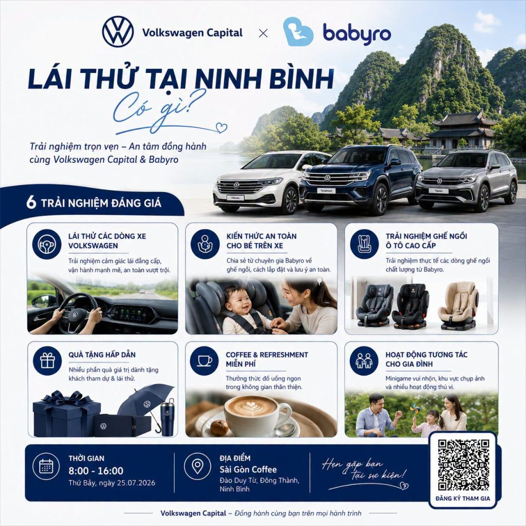 Trải nghiệm lái thử các dòng xe Volkswagen tại sự kiện ở Ninh Bình.