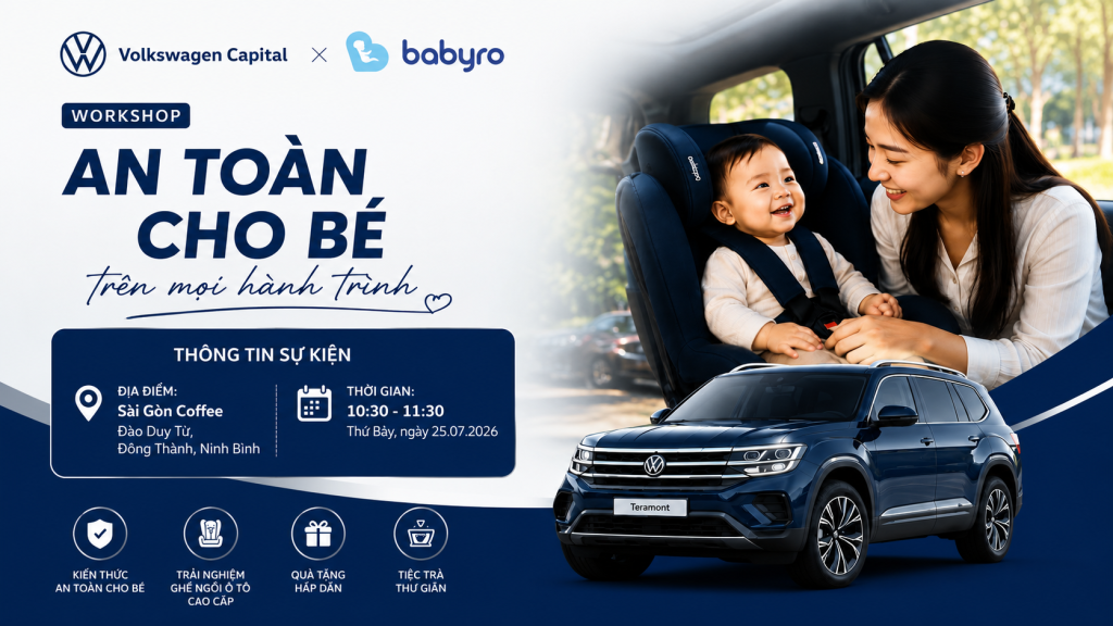 Workshop Volkswagen x Babyro chia sẻ kiến thức về ghế an toàn trẻ em trên ô tô.
