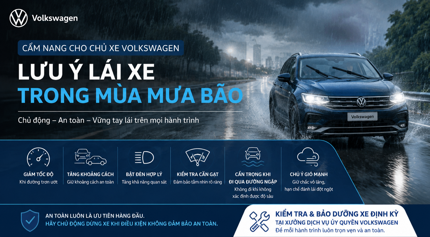Lưu Ý Lái Xe Volkswagen Trong Mùa Mưa Bão: Cẩm Nang An Toàn Cho Mọi Hành Trình