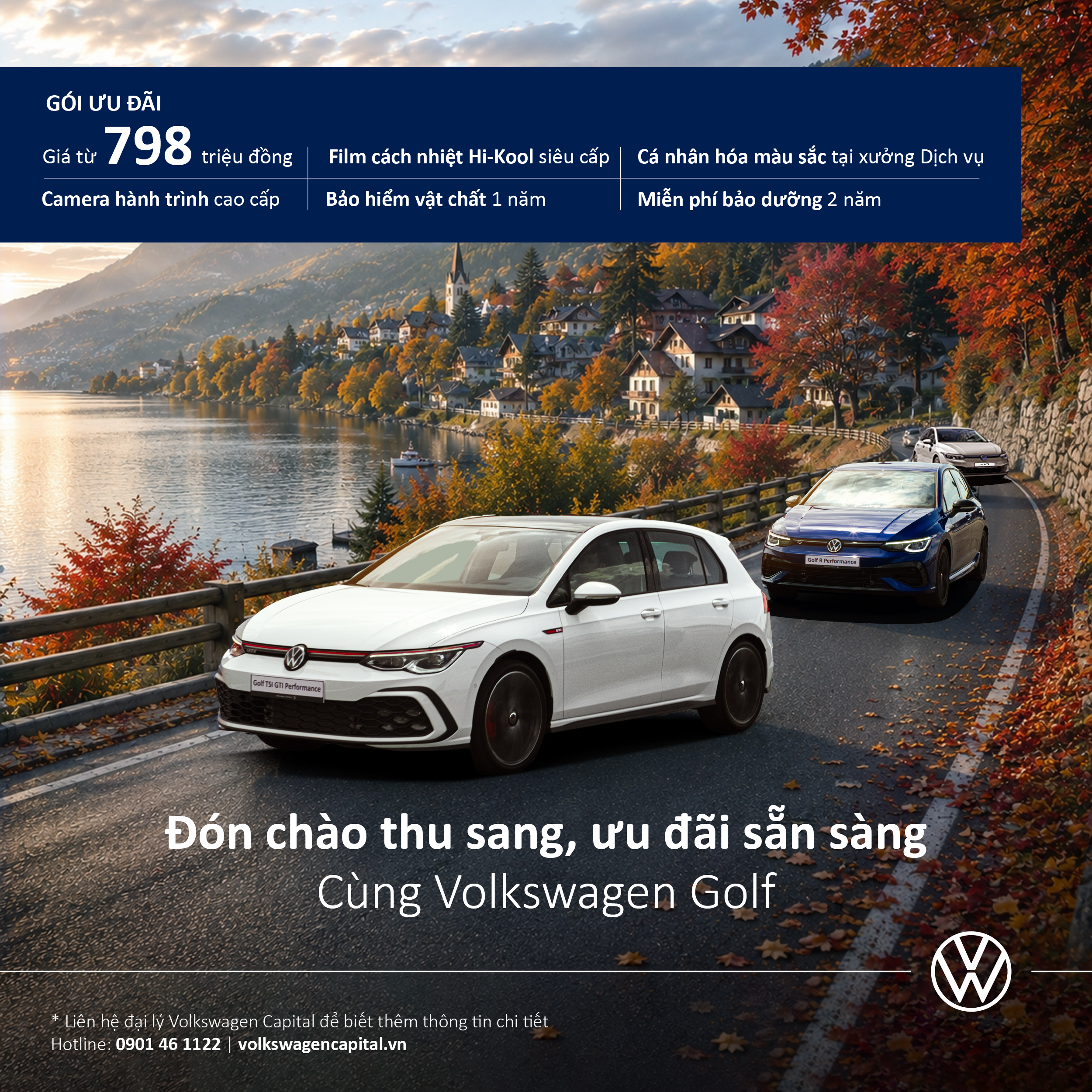 Ưu đãi Volkswagen Golf và Golf Plus tháng 8 tại Volkswagen Capital
